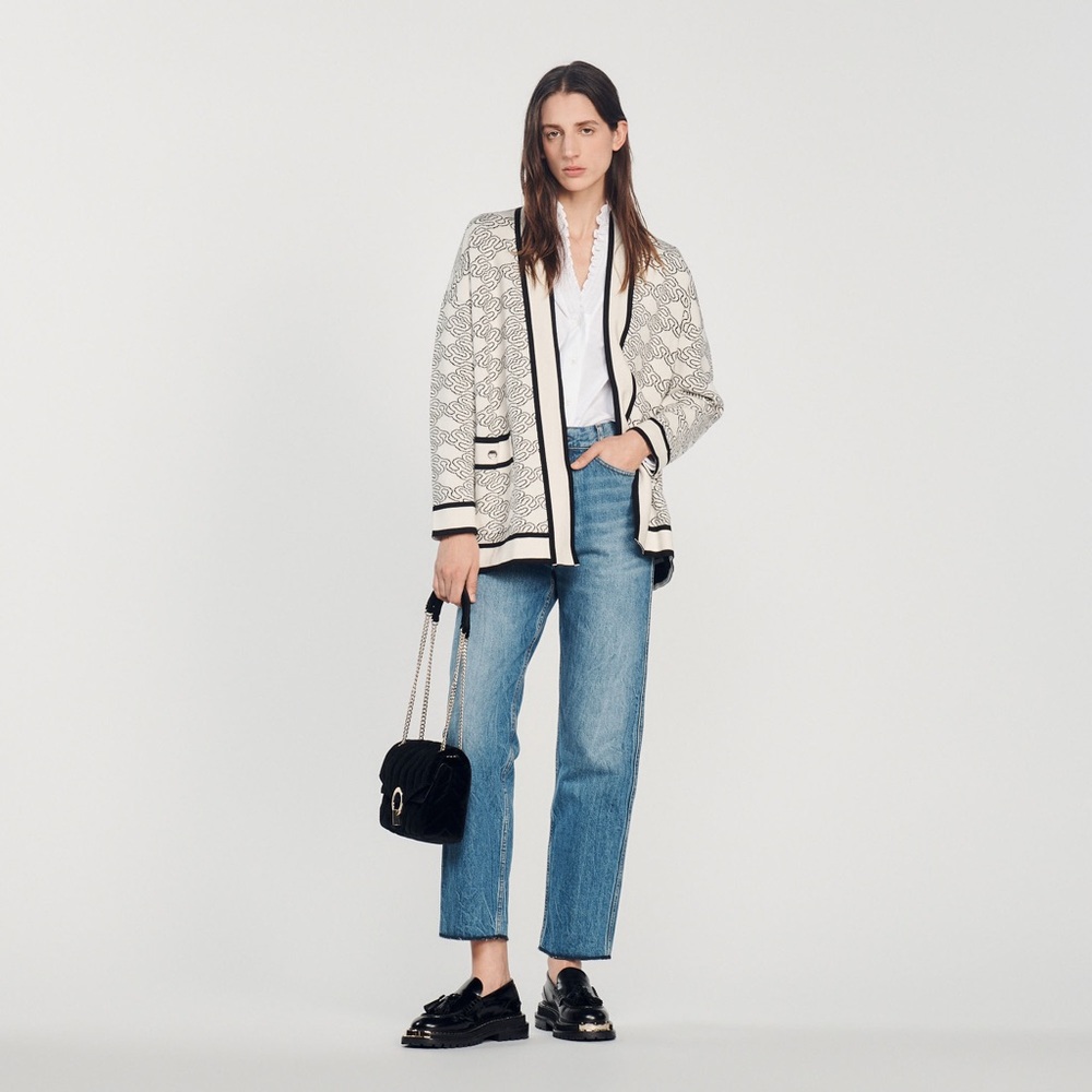 NWT Sandro Enea Jacquard-knit Cardigan